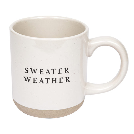 Sweet Water Decor Sweater Weather Stoneware Coffee Mug | Novelty Coffee Mugs | Microwave & Dishwasher Safe | 14oz Coffee Cup | Fall Gifts | Winter Coffee Mug