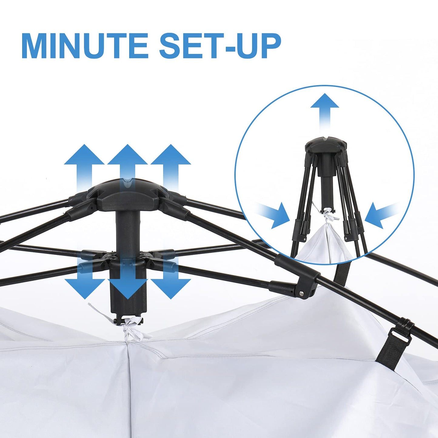 Shyneer Double Dressing Tent, 2 Room Shower Shelter, 7.5 FT Instant Pop Up With Carrying Bag, Privacy Changing Room for Portable Toilet, Easy Setup, Camping, Blue/White