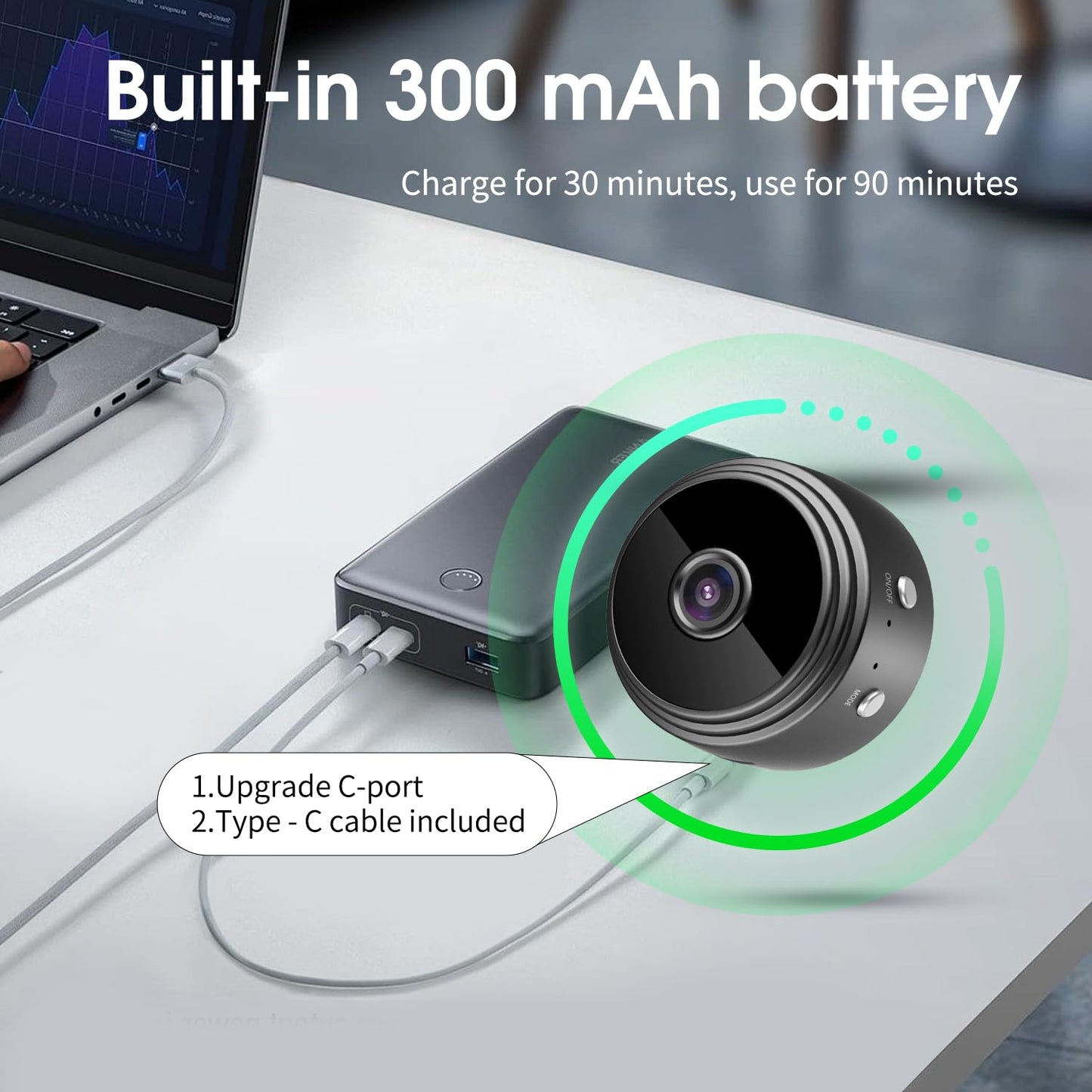 Small Hidden Camera WiFi Wireless Indoor, 1080P HD Spy Camera, Mini Camera, Security Cameras Wireless Indoor, Cloud Storage