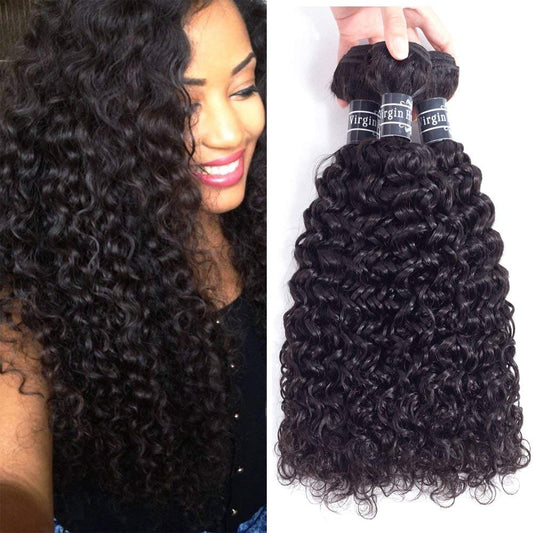 Amella Hair 8A Brazilian Virgin Curly Hair (12" 12" 12”,300g) 3 Bundles Weave 100% Unprocessed Brazilian Virgin Curly Hair Bundles Natural Black Color Brazilian Kinky Curly Hair Weave Bundles