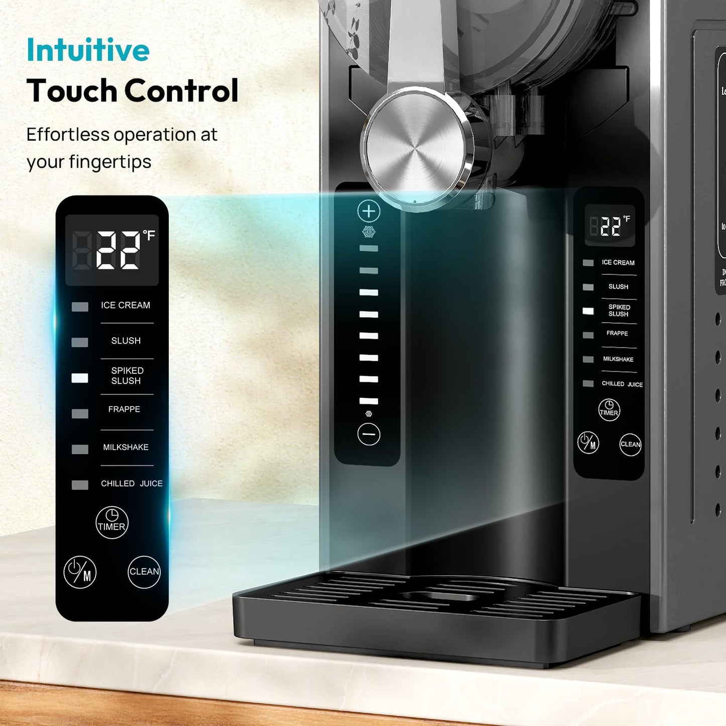 Rellytech Slushie Machine for Home – 70oz Frozen Drink Maker with 6 Presets, No Ice Needed, 360° Mixing, One-Touch Self-Cleaning, Ice Cream & Smoothie Machine for Margaritas, Frappés, Cocktails & More