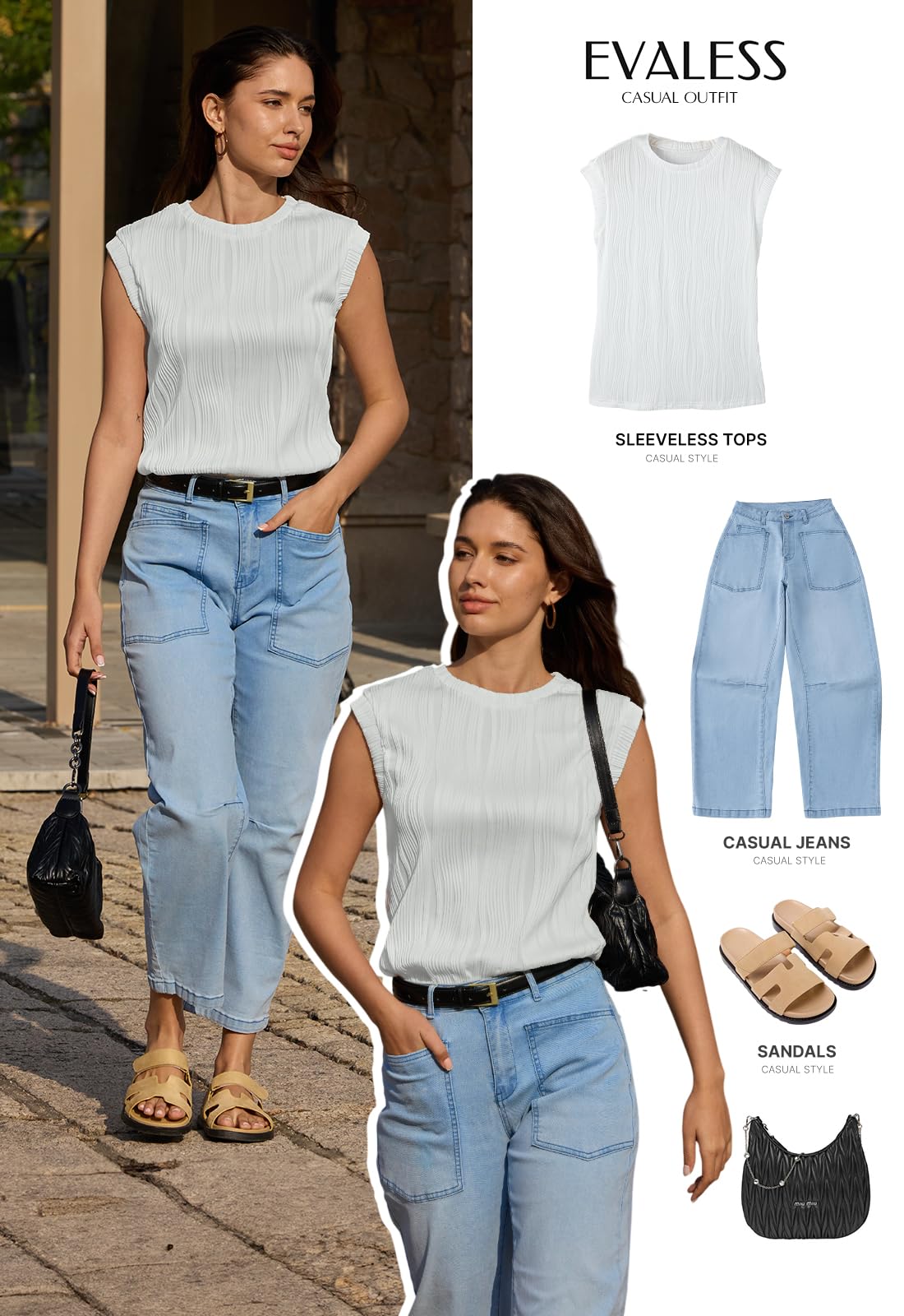 EVALESS Womens Spring Summer Crewneck Dressy Casual Textured Tops Blouses 2025 Trendy Fashion Cute Solid Work Business Short Sleeve T Shirts Apricot White XX-Large