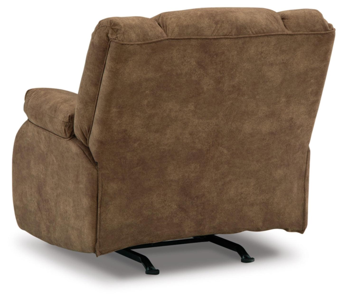 Signature Design by Ashley Partymate Contemporary Faux Leather Manual Rocker Recliner, Dark Brown