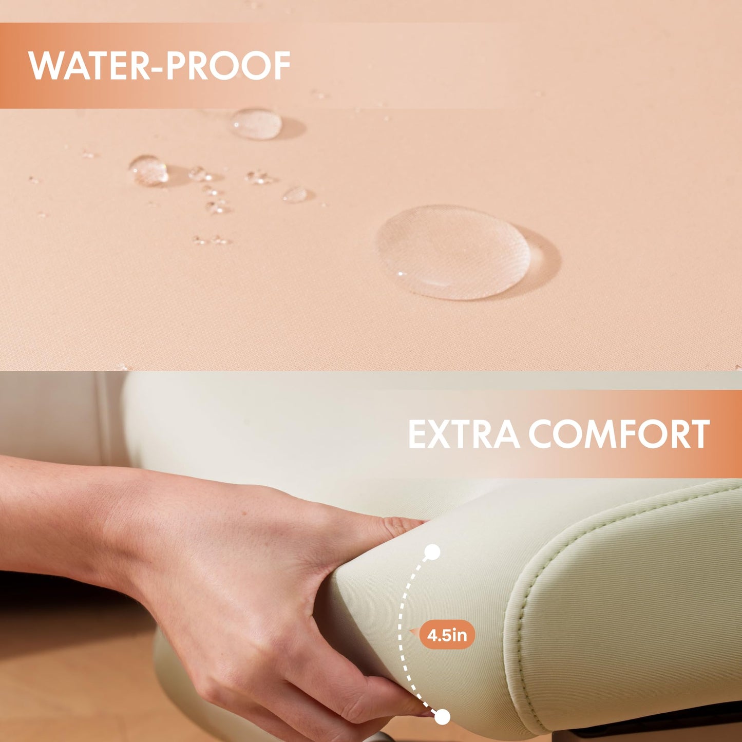 FLEXISPOT Foldex Ergonomic Office Chair, Folding Chair for Small Spaces with Lumbar Support, Flip-up Armrests, 3D Headrest, Desk Chairs with Footrest for Work,Video Game (Foam Seat, Cream)