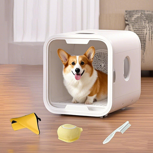WENMEE Pet Dryer Box for Dogs&Cats,Low Noise Grooming Dryer Machine with Toughened Glass&Touch Panel