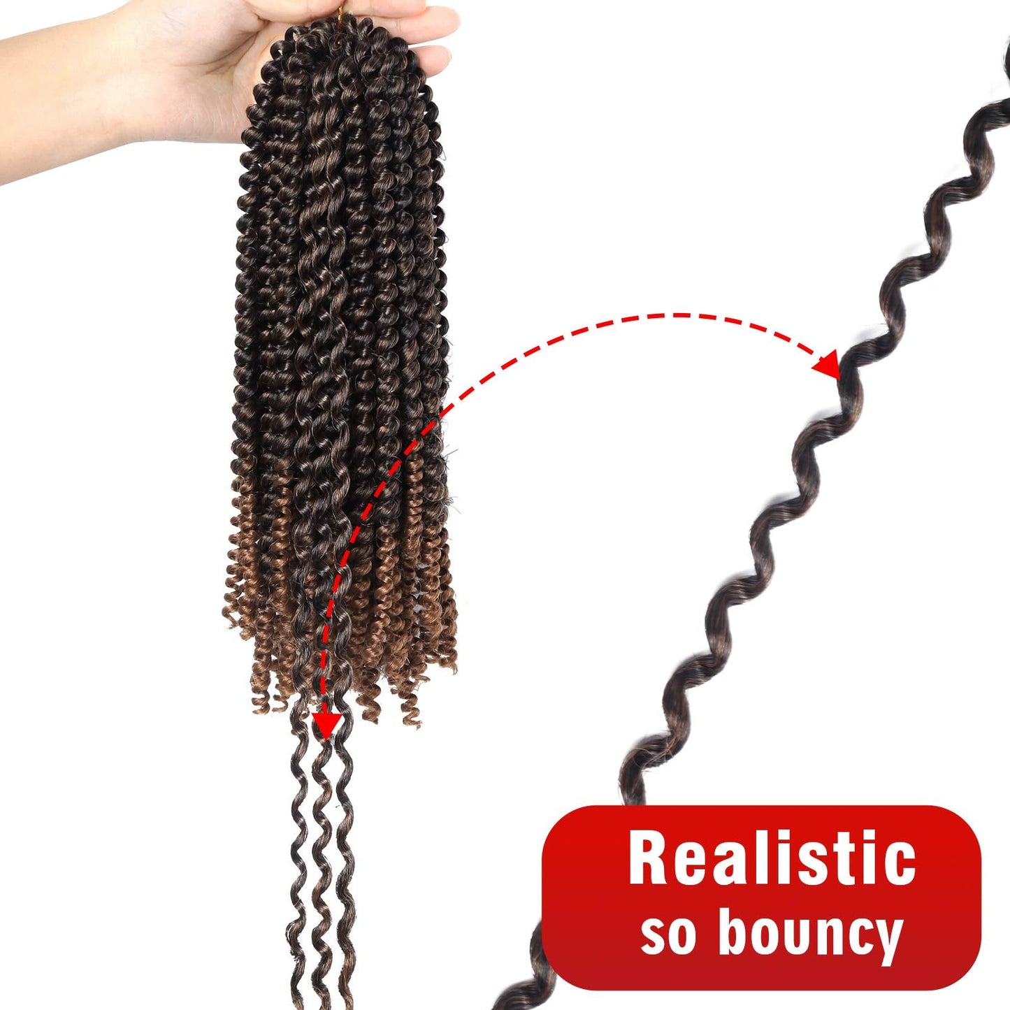 10 Inch Spring Twist Crochet Braids Hair for Butterfly Locs Bomb Twist Crochet Hair Beyond Beauty Ombre Colors Synthetic Fluffy Hair Extension 3 Packs 30 Strands 135g/Pack(10 Inch, T1B 30)