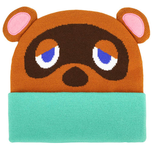 Animal Crossing Tom Nook Big Face Knit Beanie Multicolored