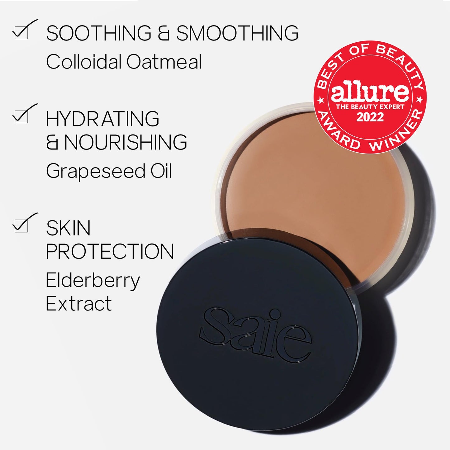 Saie Sun Melt Bronzer - Buildable Cream-Balm Bronzer For Face Sculpting - Cream Contour with Velvet Finish - Dark Bronze (1 oz)