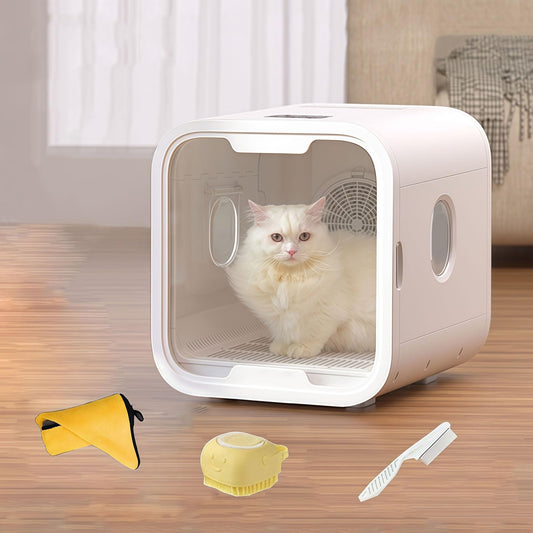Ultra Quiet Pet Dryer Box for Dogs & Cats, Low Noise Dog Hair Dryer with Calming Window & Removable Filter, 72L Grooming Dryer