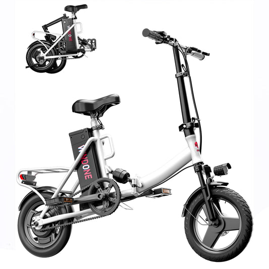 Windone S14 Electric Bike for Adults, Max 19 MPH Speed & 28 Miles Range (PAS), 500WPeak Motor and Lightweight & Portable, Shock Absorbers Electric Bicycle, Foldable ebike for Adults