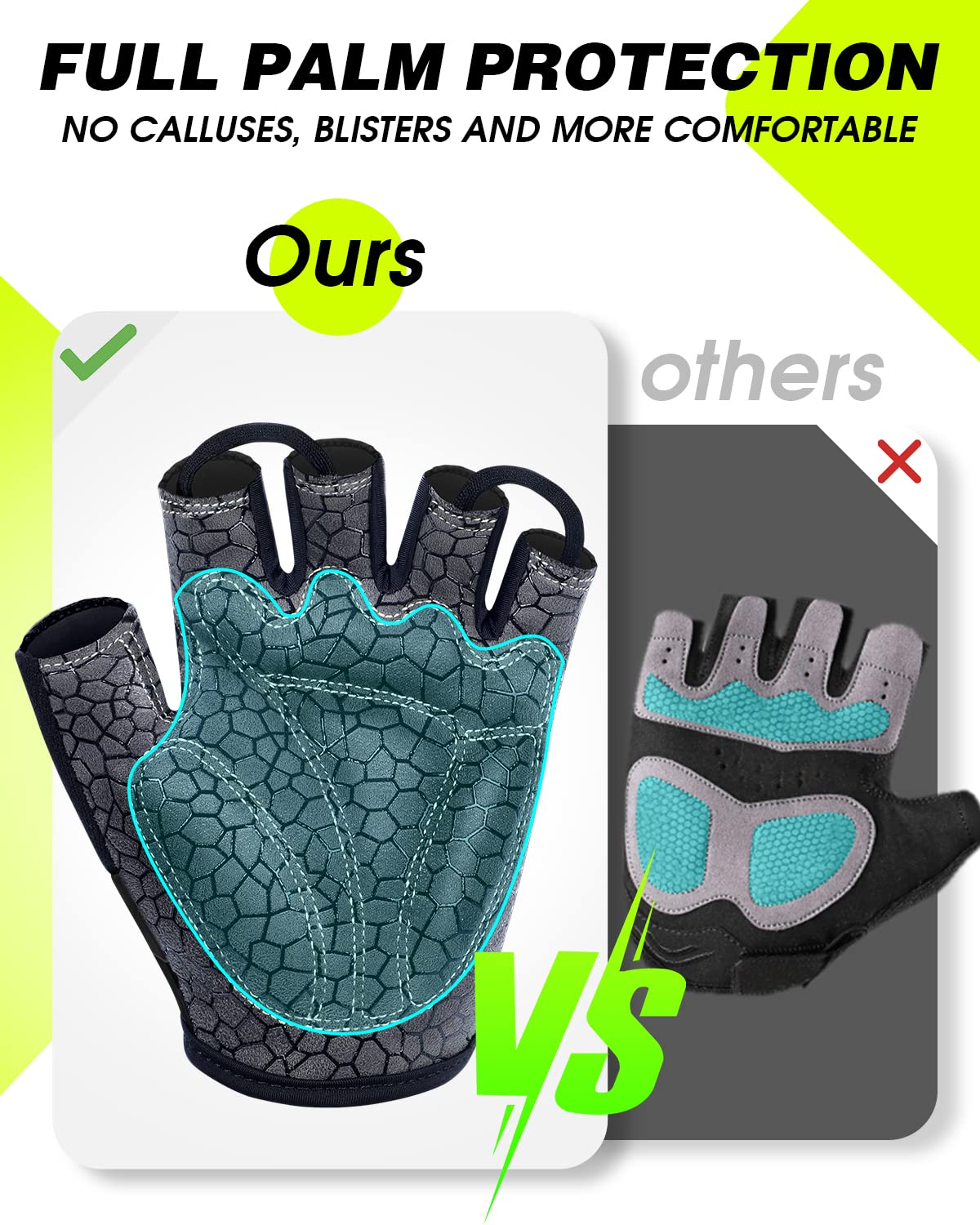 Tanluhu Cycling Gloves Mountain Bike Gloves Half Finger Road Racing Riding Gloves Breathable Shock-Absorbing Biking Gloves for Men and Women (Blue, XL)