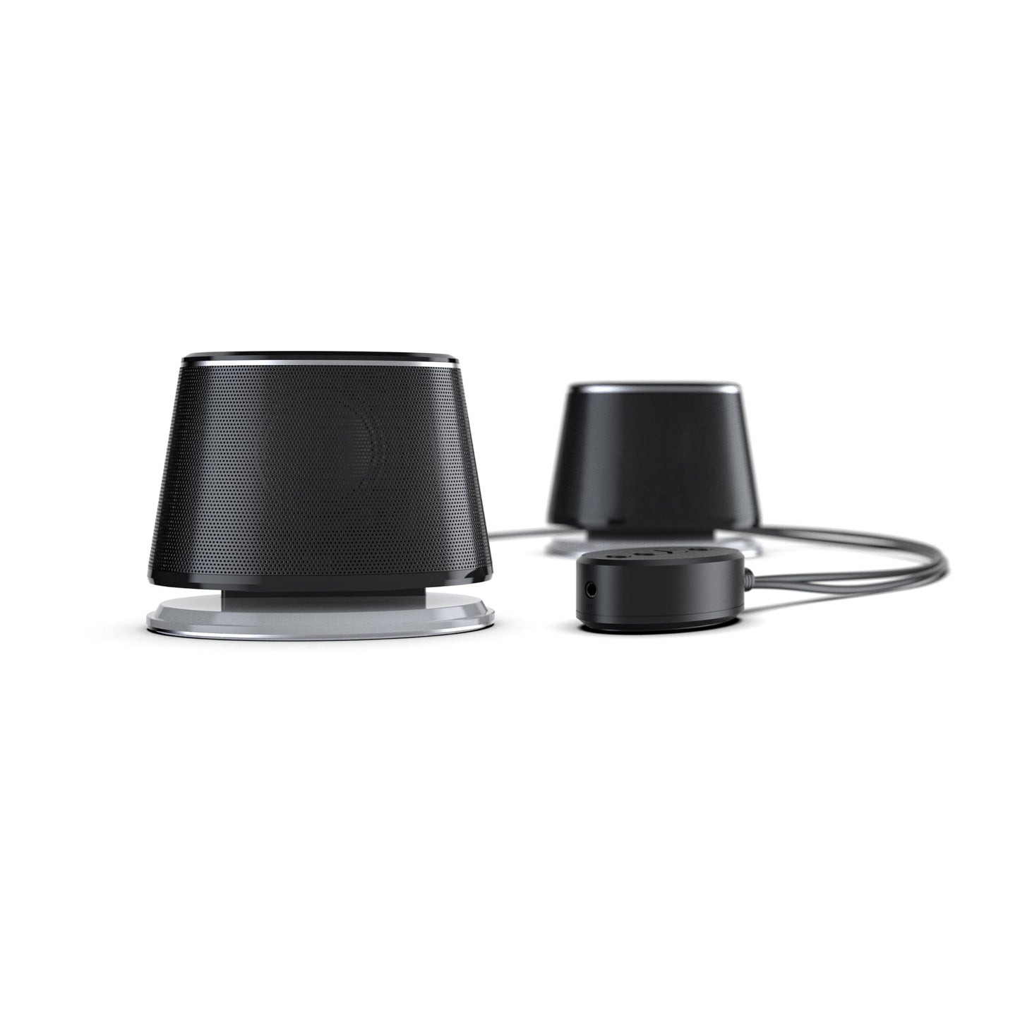 Amazon Basics Bluetooth and USB Computer Speakers with Blue Lighting, Large, Black