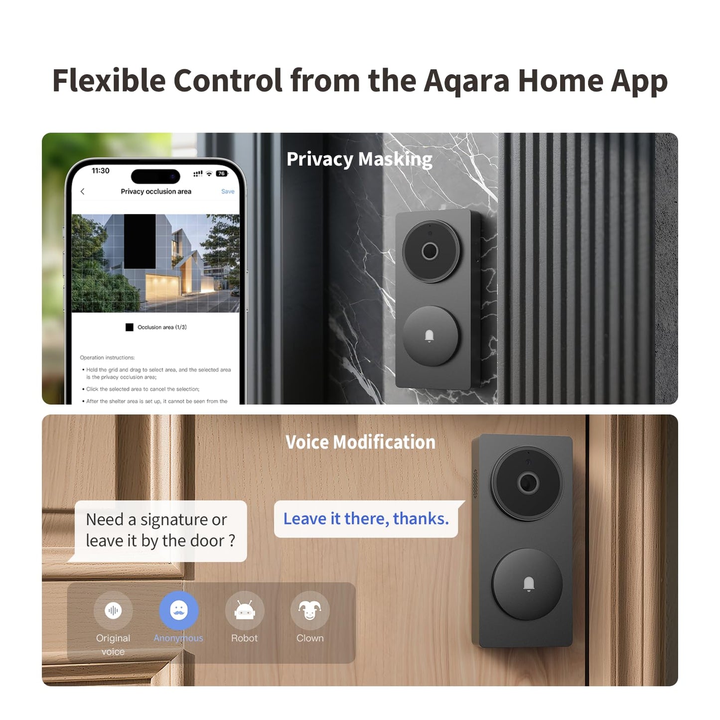 Aqara Smart Doorbell Camera G410 with Chime, 2K, HomeKit Secure Video, 2-Way Audio, Built-in Matter Hub, Wireless/Wired, Supports Apple Home, Alexa, Google, Home Assistant, 2.4G/5GHz Wi-Fi, Black