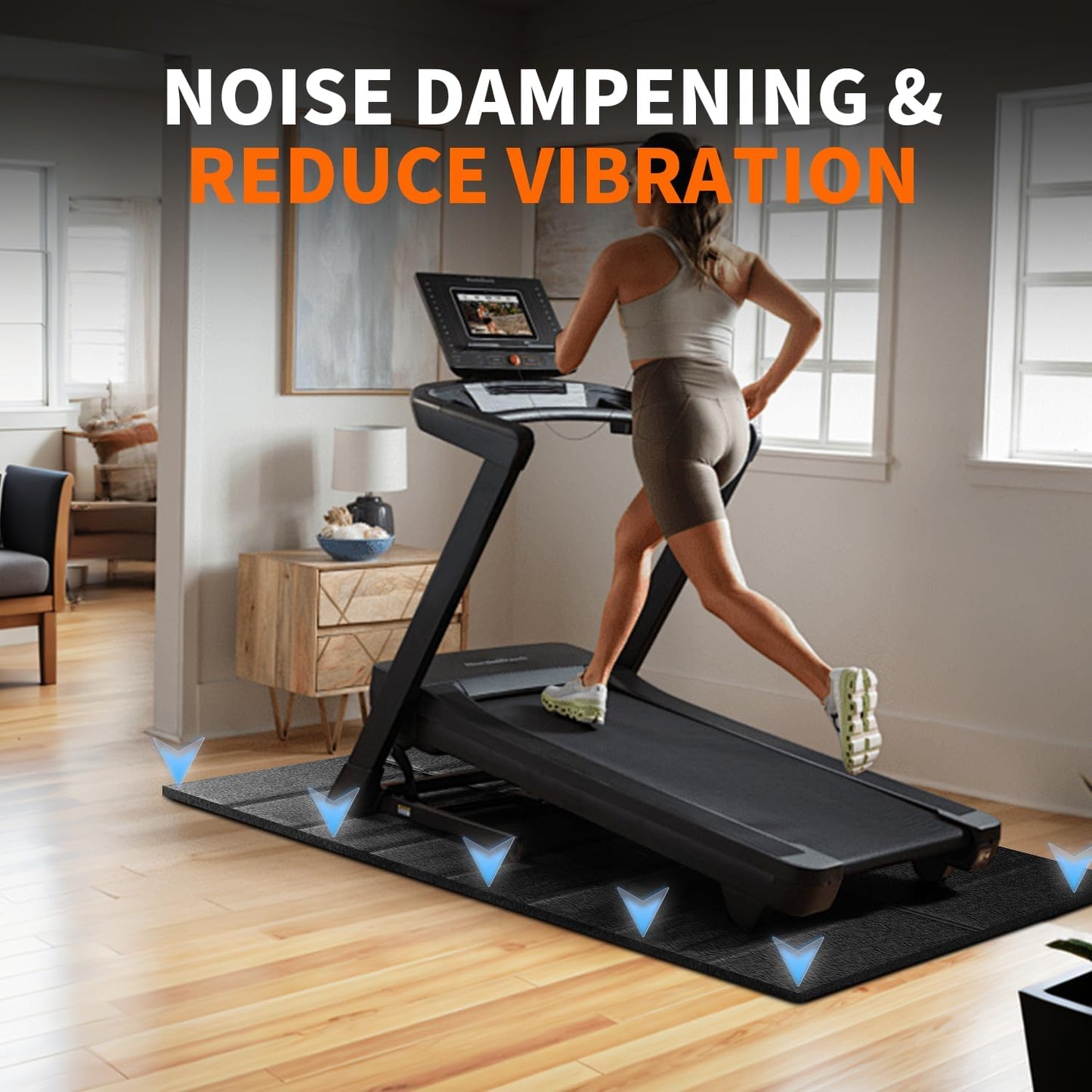Bike Mat Compatible with Peloton Bikes, Treadmill Mat, Ellipticals, 63“ × 30”, Heavy-Duty, Non-Slip Mat for Exercise Bike, 1/4" Thick, Under Mat Protect Hardwood Floor Carpet