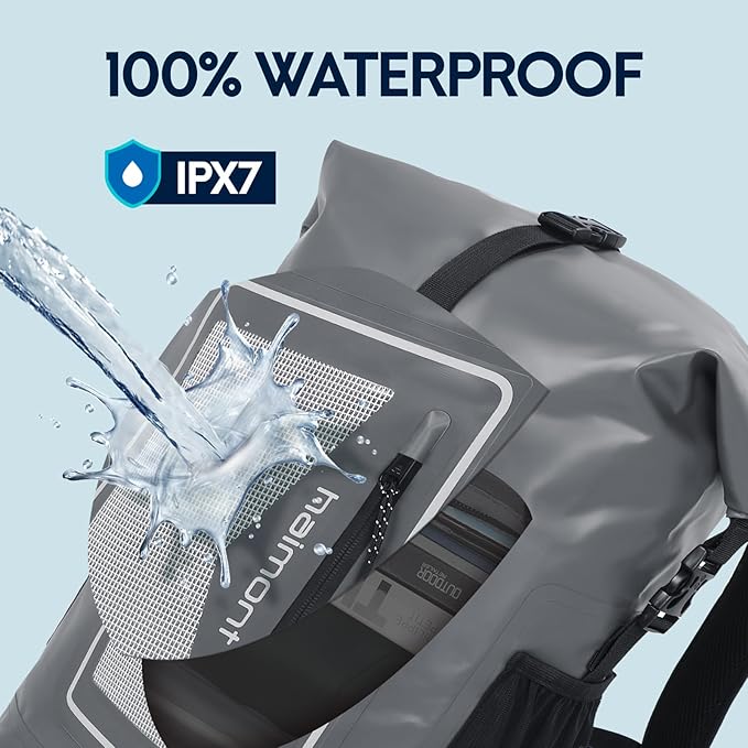 Haimont Waterproof Backpack Dry Bag Floating Roll Top Dry Sack Durable Backpack for Kayaking, Surfing, Rafting, Fishing, 30L