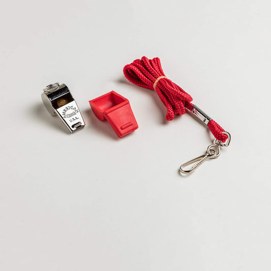 American Whistle Corporation American Classic Whistle - 126 db Solid Brass Whistle with Lanyards and Safe-T-Tip - Made in America (Red)