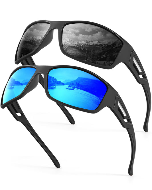 KALIYADI Sunglasses-Men Polarized Sports Sun-glasses: Mens Sunglasses Polarized UV Protection Driving Running Cycling Outdoor