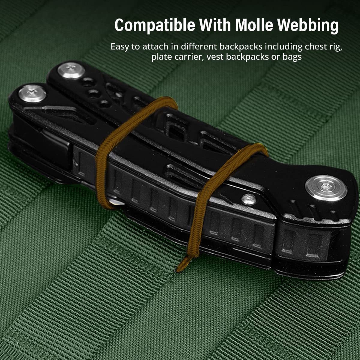 GearHill Molle Attachments, Tactical Backpack Accessories, Molle Webbing Binding Ribbon Multipurpose Tactical Bag Molle Accessories (3 Size Kit, Tan)