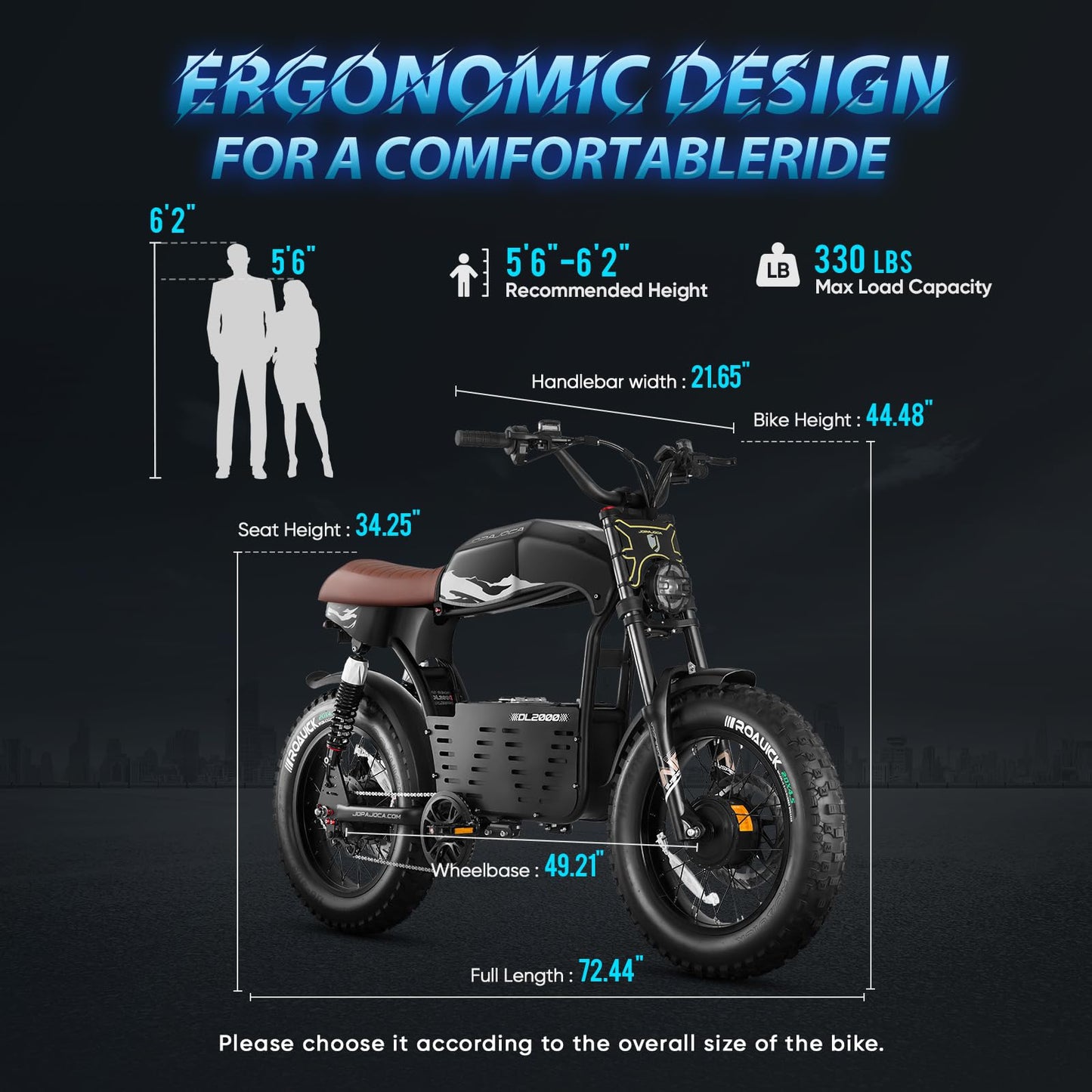eAhora 4000W Dual Motor Electric Bike for Adults 44MPH Ebike with 52V/30AH Battery, 20 * 4.5" Fat Tire Electric Dirt Bike, Full Suspension Dual Hydraulic Brake Electrick Motorcycle
