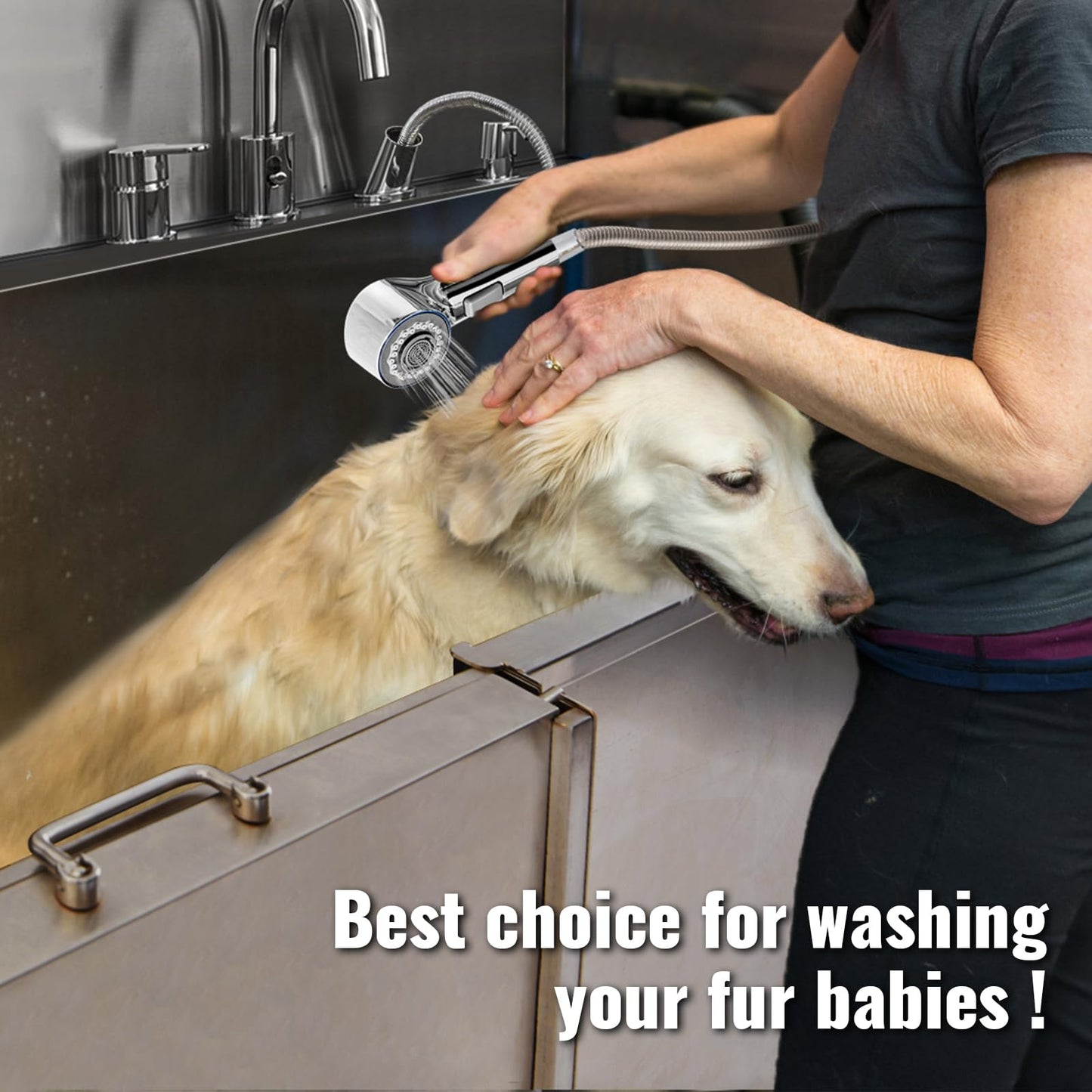 Professional Dog Washing Station 50" w/Integrated Ramp for Home, Stainless Steel Bathing Station for Large, Medium & Small Pet Dog Grooming Tub with Door, Storage Drawer