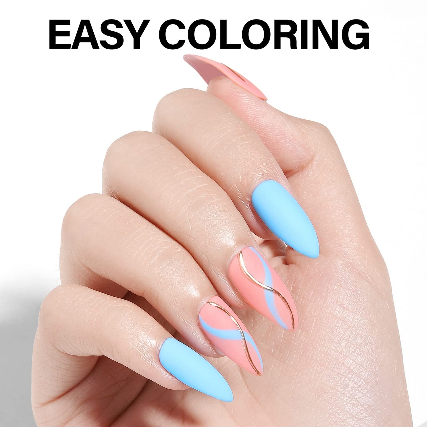 AILLSA Stiletto Nail Tips - Upgraded Matte Gel Nails Tips, Pre-filed Soft Full Cover Gelly Tips 240Pcs Pre-shaped Acrylic Clear Fake Press On Nail Tip for Soak Off Nail Extension 10 Sizes