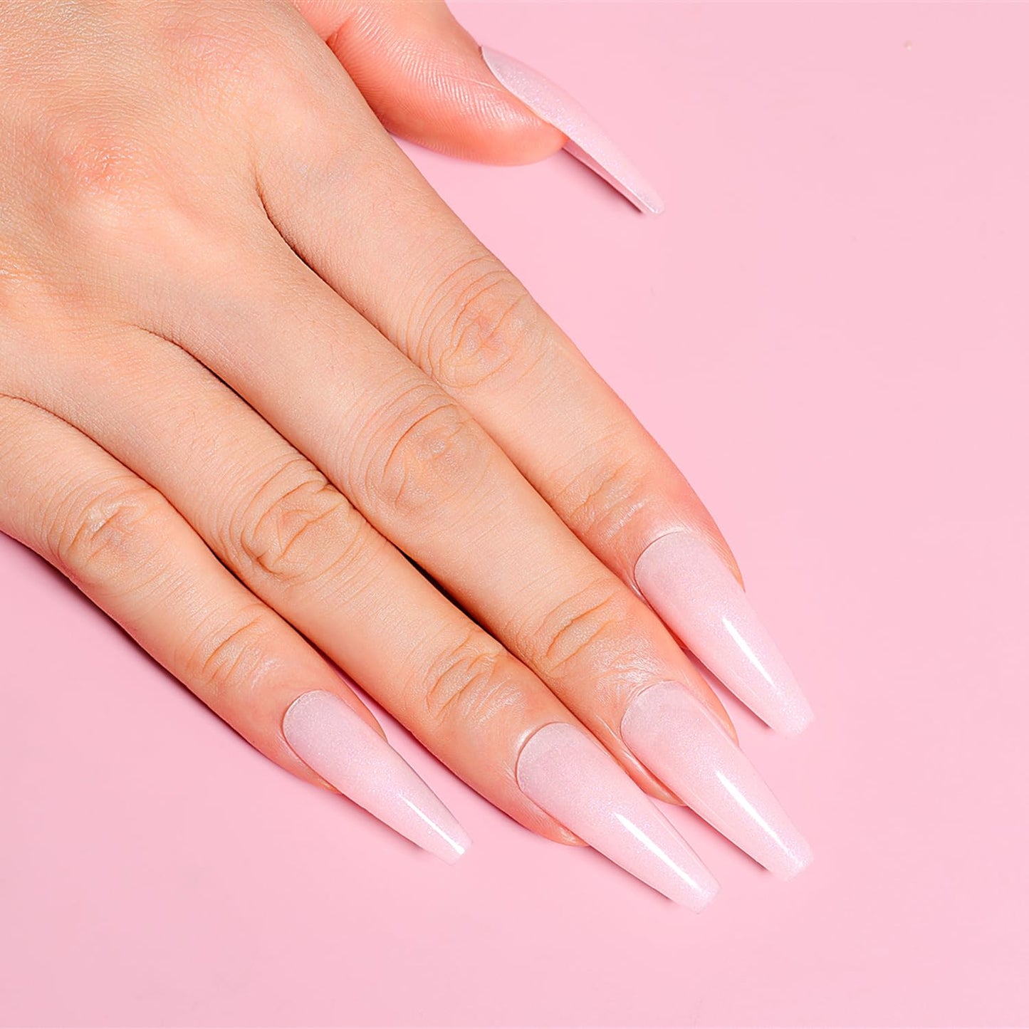 AIMEILI Poly Nail Extension Gel Milky Pink Glitter Builder Nail Gel Hema Free Poly Nail Enhancement Nail Art Design DIY Salon Nail At Home Gift for Women Nail Gel - 050