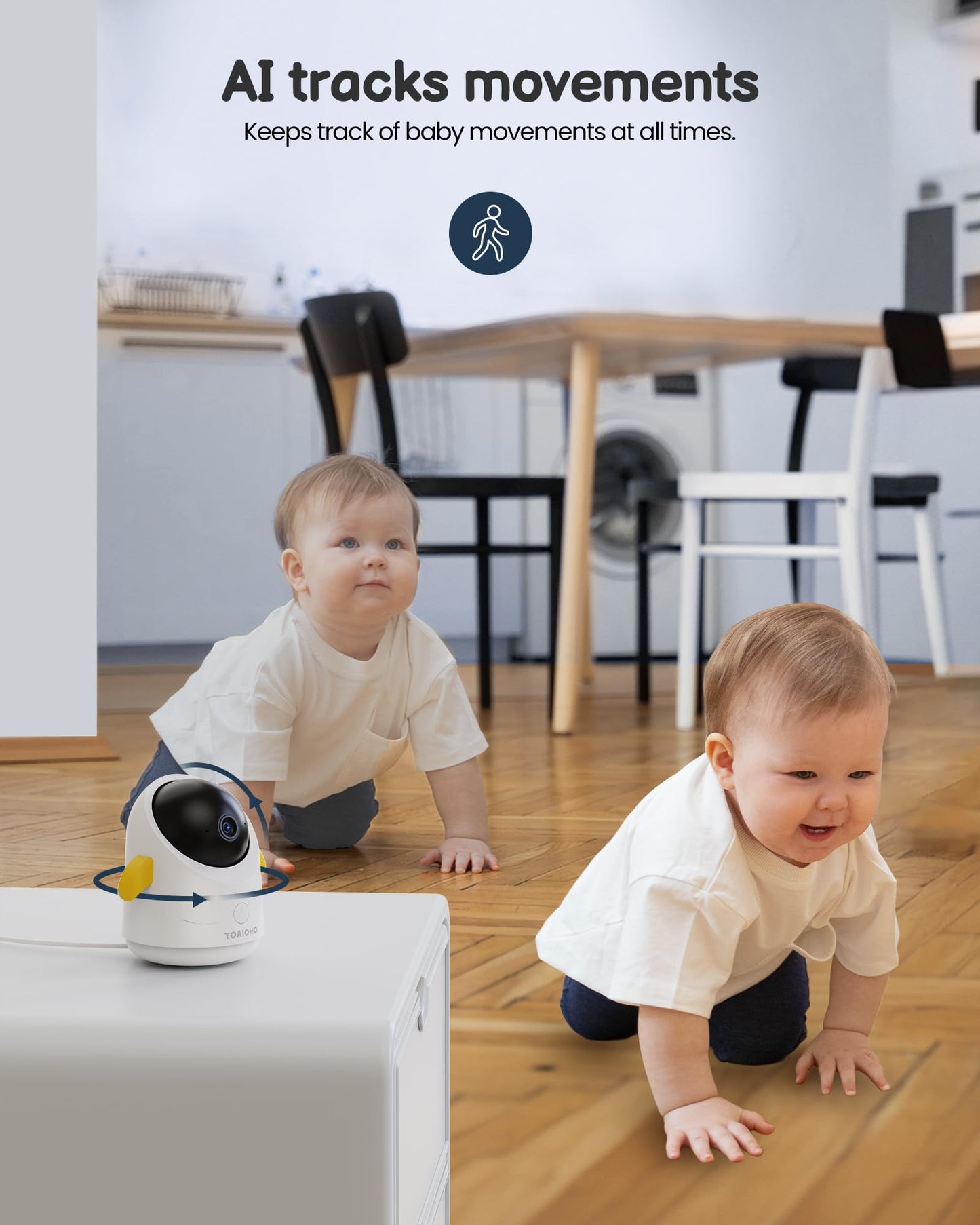 Baby Monitor with Camera and Audio WiFi/No WiFi: Baby Monitor WiFi Smartphone APP Control NightVision 4.3' Screen Smart Video Baby Monitor with Remote PTZ 2-Way Talk Motion & Cry Alert(Only 2.4G WiFi)