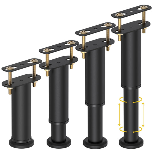 Wlrrcwdttc 4 Pcs Adjustable Height Bed Support Legs 7.08-13 inch, Bed Frame Center Support Legs for Bed Frame/Bed Center Slat/Furniture, Heavy Duty Metal Bed Replacement Legs Bed Slats Support Legs