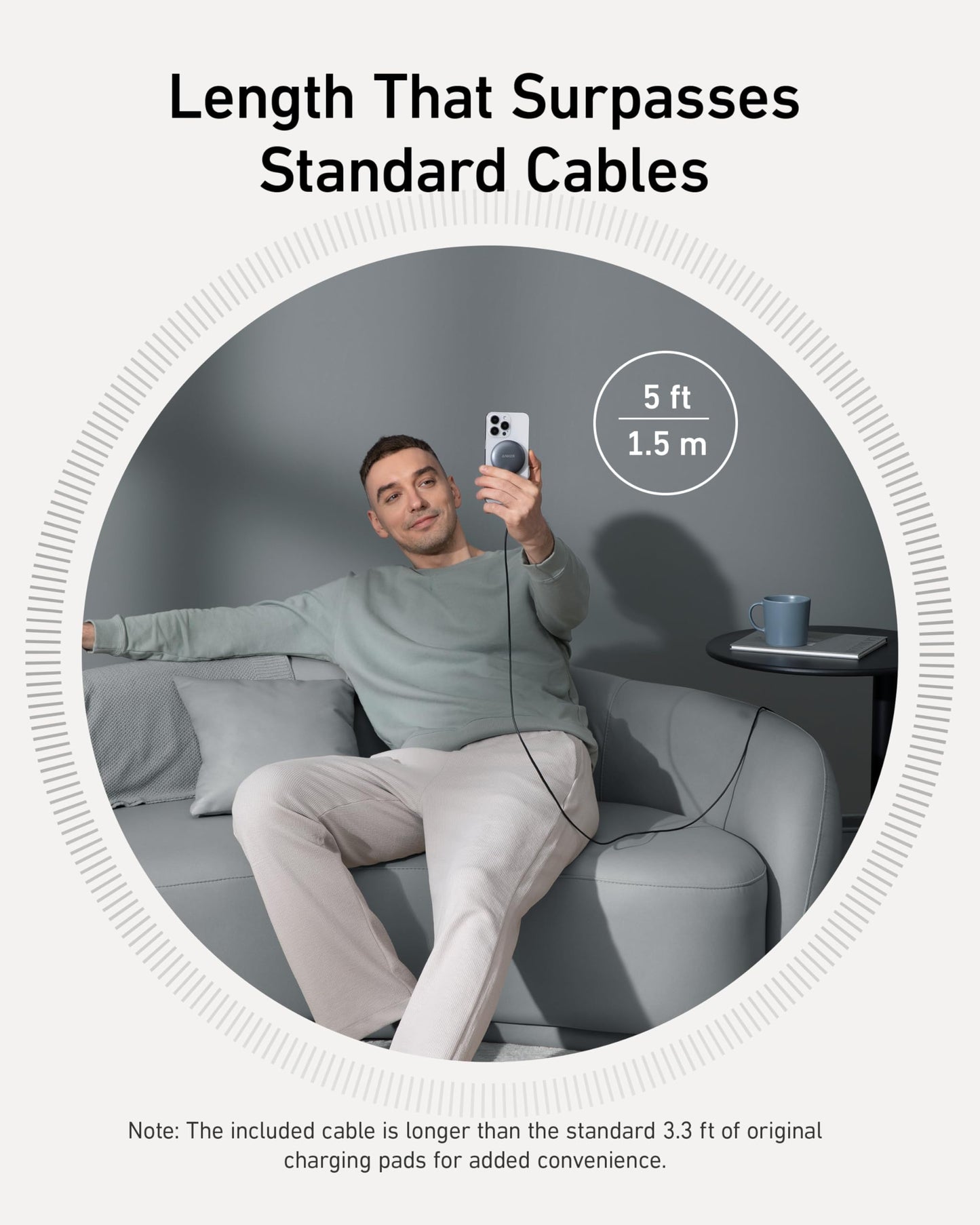 Anker MagSafe Charger Pad, MagGo iPhone 16 Wireless Charging Pad, Qi2 Certified 15W Wireless Charger, Compatible with iPhone 16/16 Plus/16 Pro/16 Pro Max/15/14/13/12 Series (USB-C Adapter Included)
