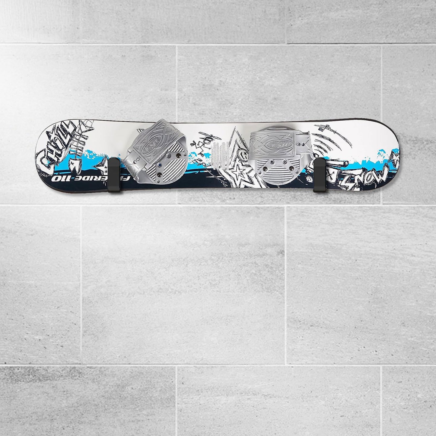 FOROIRON Horizontal Snowboard Wall Mount Clips Snowboard Wall Rack Snowboard Mount Storage Snowboard Display Wall Mount for Room, Garage (4 PCS)