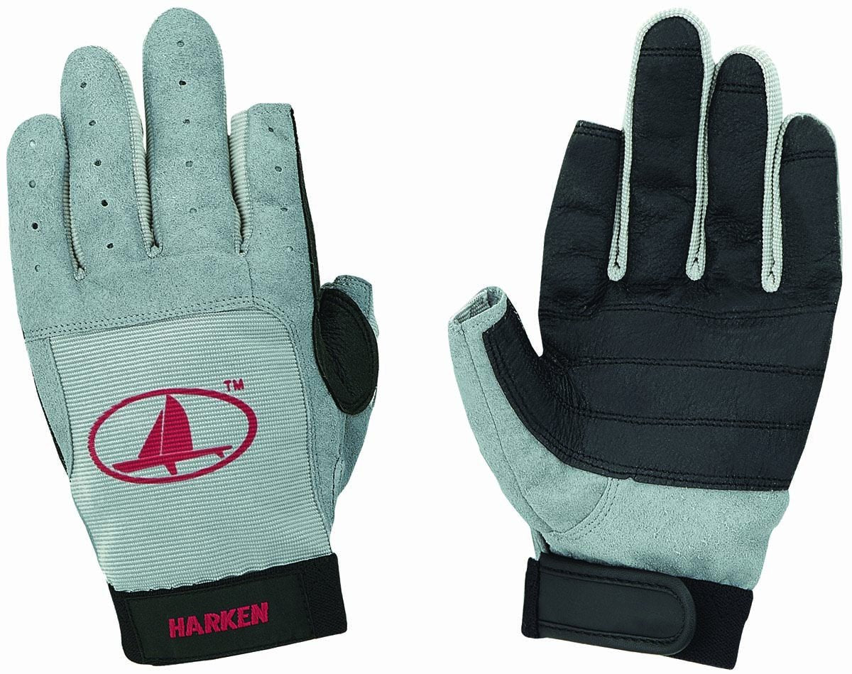 Harken Sport Classic Full Finger Glove, Grey/Black/Red, X-Small