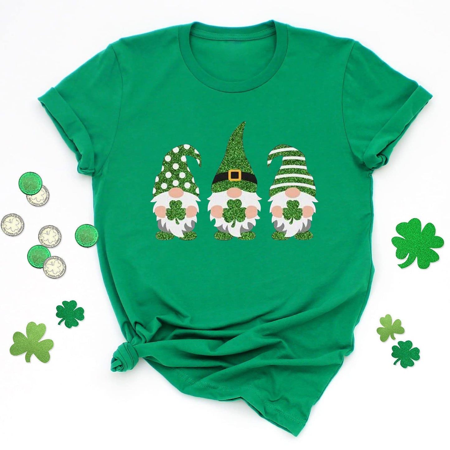 Aniywn Women's St Patricks Day Casual Short Sleeve T-Shirt Round Neck Graphic Print Tee Top Blouse