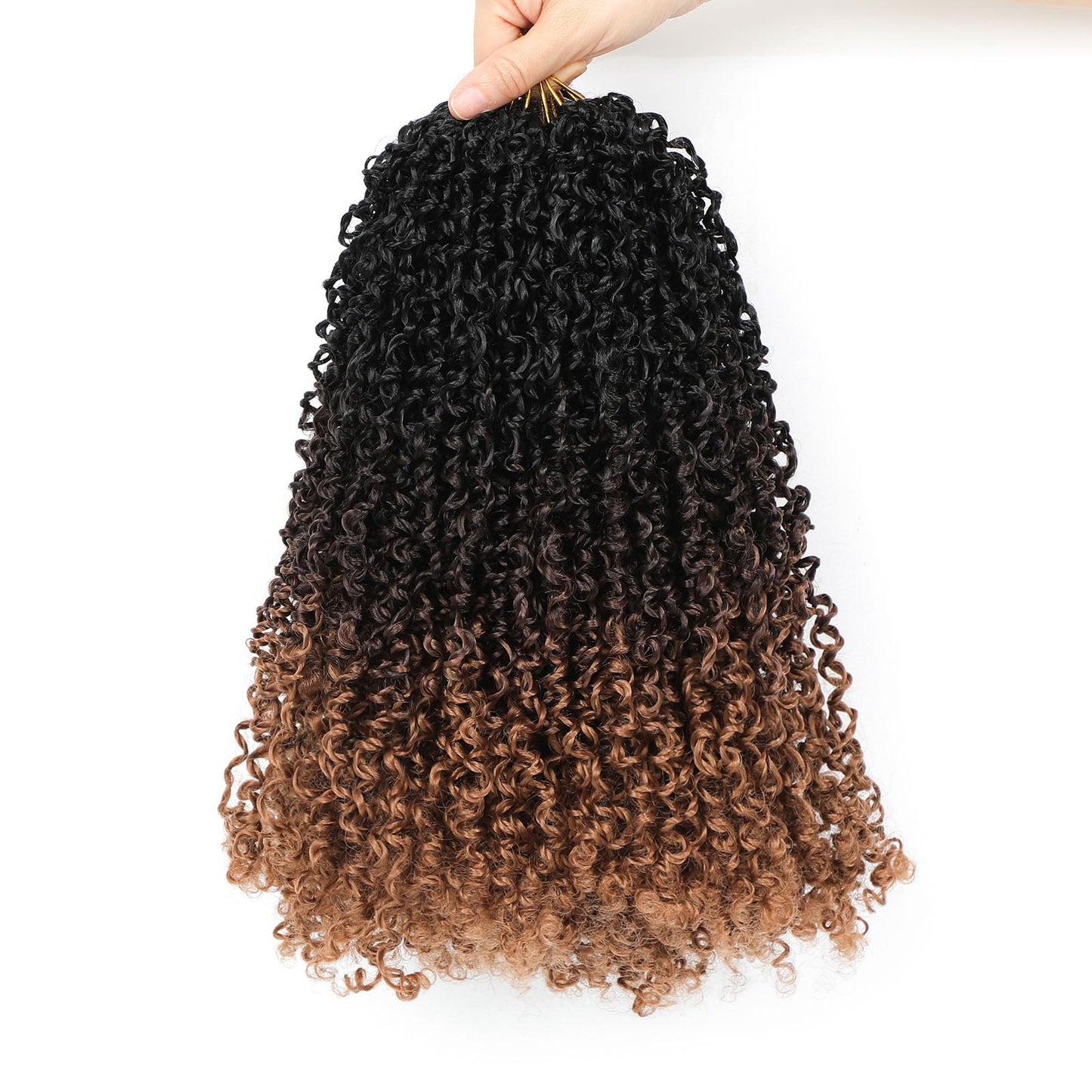 Aksice 14 Inch 3 Packs Yanky Twist Crochet Hair for Women Pre-looped Mini Twist Hair Bohemian Passion Twist Crochet Hair Boho Crochet Braids Synthetic (1B/4/30)