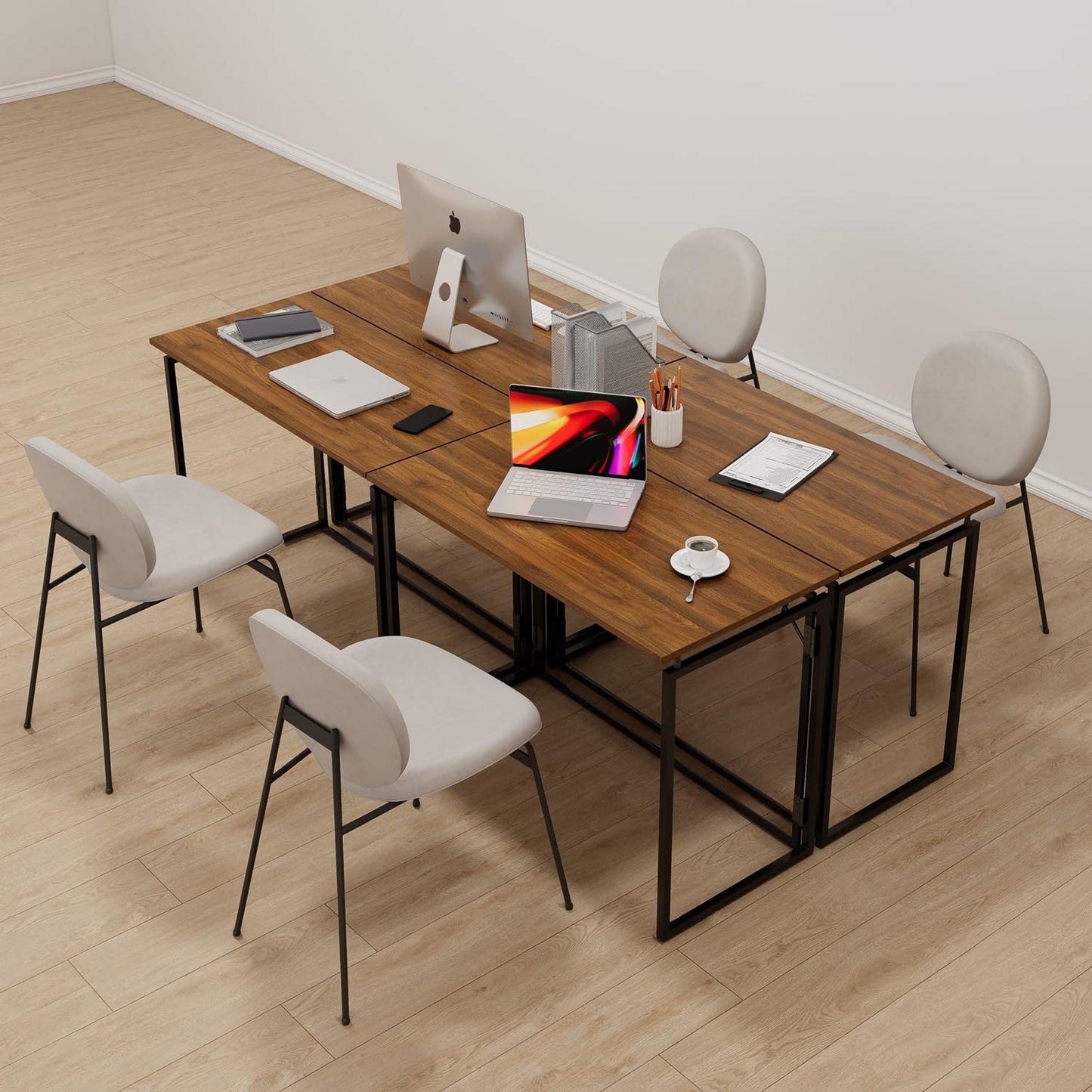 alawooder Folding Desk 30 Inch - No Assembly Small Foldable Desk for Small Space, Minimalist Space Saving Collapsible Compact Desk Portable Table for Craft, Writing, Study and Work