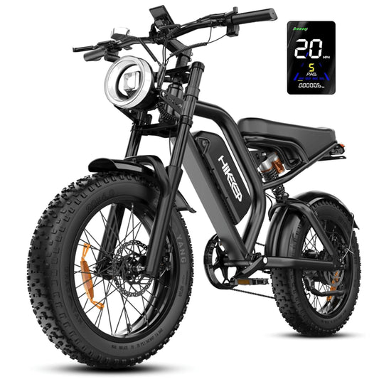 Electric Bike for Adults - K6 20 x 4 Inch Fat Tire, 750W/Peak 1500W Motor, 48V15AH Detachable Battery, 4 Riding Modes Electric Dirt Bike, 7 Speed Electric Motorcycle, UL 2849 Certified