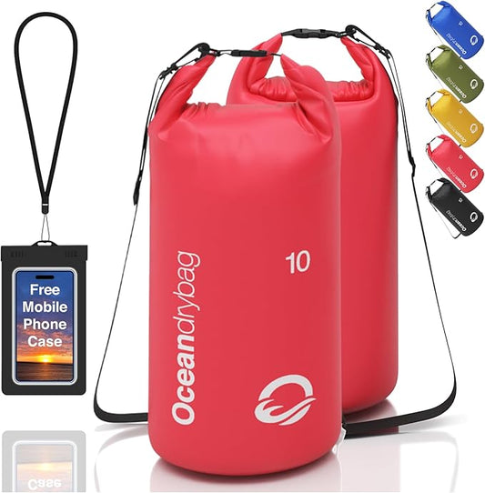 Oceandrybag - Waterproof Dry Bag Backpack - Floating Dry Sack Portable for Kayaking, Beach, Rafting, Boating, Hiking, Camping, Fishing with Waterproof Phone Case