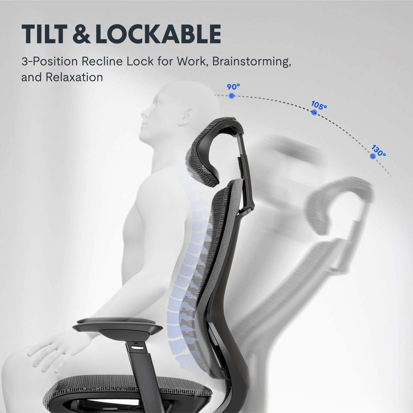 FLEXISPOT Upgraded OC6 Big and Tall Office Chair Heavy Duty,4D Armrest Mesh Ergonomic Home Office Chair with High Back,Lumbar Support,Tilt Function,and 360°Swivel Wheels(Black)