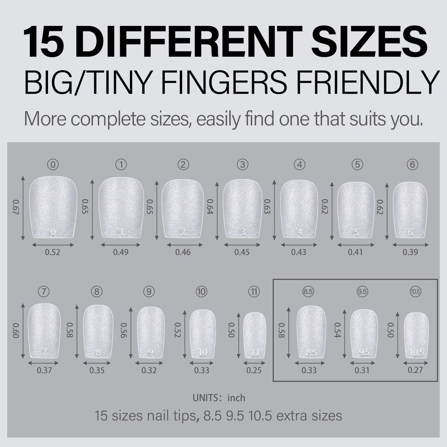 AILLSA Extra Short Coffin Nail Tips 450pcs Gel Full Cover Nails Tips Matte Pre-filed Press on Fake Soft Nail Tip 15 Sizes Pre-Shaped False Gelly Nails Tip