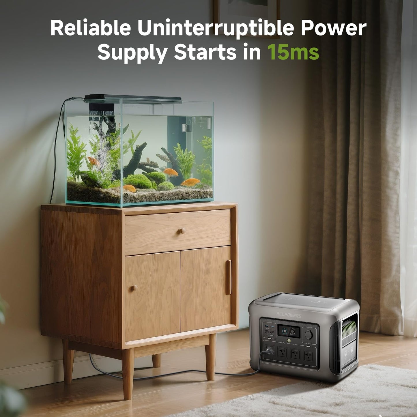 ALLPOWERS 1600W 1056Wh Portable Power Station with 100W SP027 Solar Panel, R1500 LITE(Peak 3200w) Solar Generator, LiFePO4 Battery Backup for 9 Devices, 40 Minutes Fast Charge