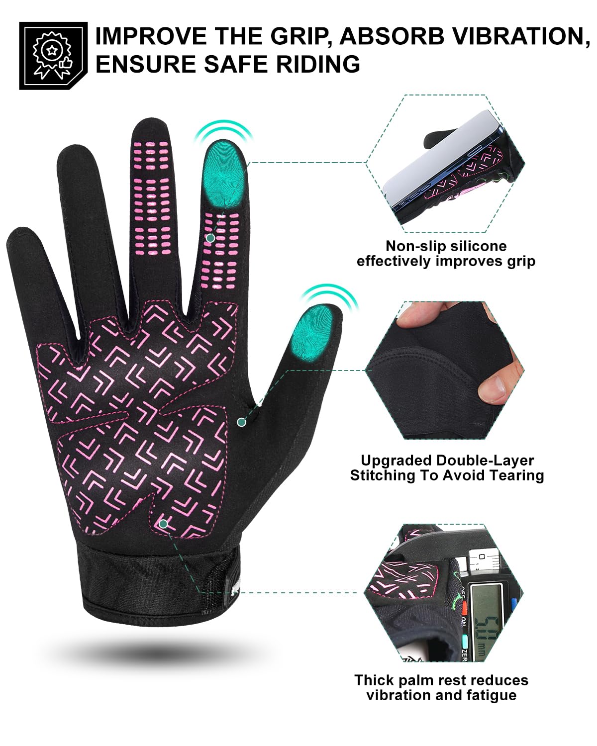 RIGWARL 10F°- 50F°Upgraded Winter Gloves Warm Waterproof, Thermal Cotton Cycling Gloves for Men Women with Touch Screen, Cold Weather Drving Gloves for Runing Camping Hiking Bike Walking Skiing Snow
