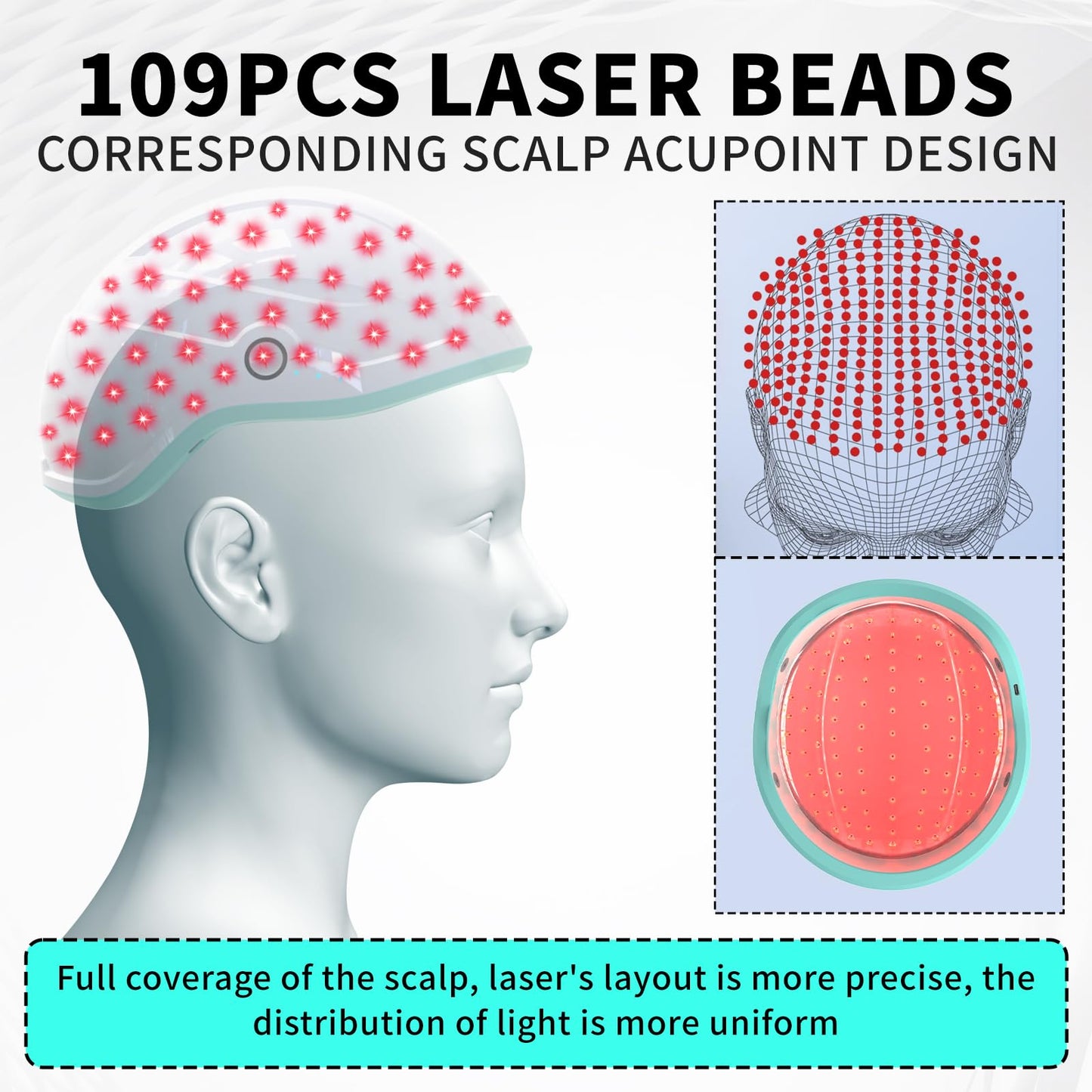 Laser Cap Wireless Laser Therapy Device for Hair Regrowth in Men & Women with Androgenic Alopecia