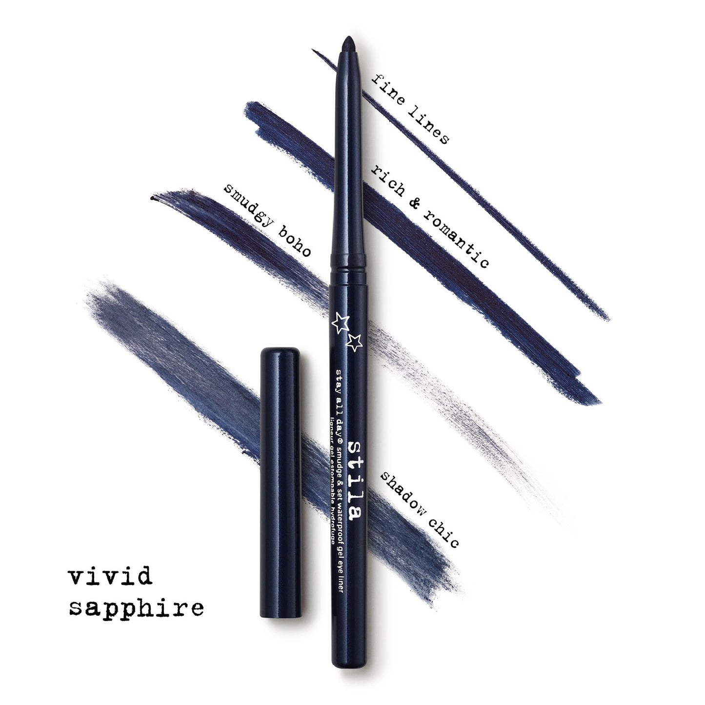 stila Stay All Day Smudge & Set Waterproof Gel Eye Liner | Waterline-Safe, Long-Lasting Color Wear, Smooth Glide Eyeliner Pencil or Eyeshadow Vivid Sapphire