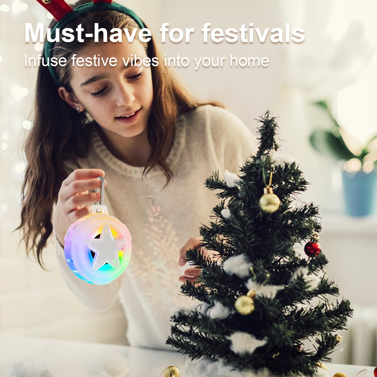 EBODA Bluetooth Shower Speaker, IP67 Waterproof Portable Speakers, Floating, TF Card, Small Outdoor Speaker with LED Light, True Wireless Stereo for Bike, Beach, Paddle Board, Kayak, Pool, Gifts