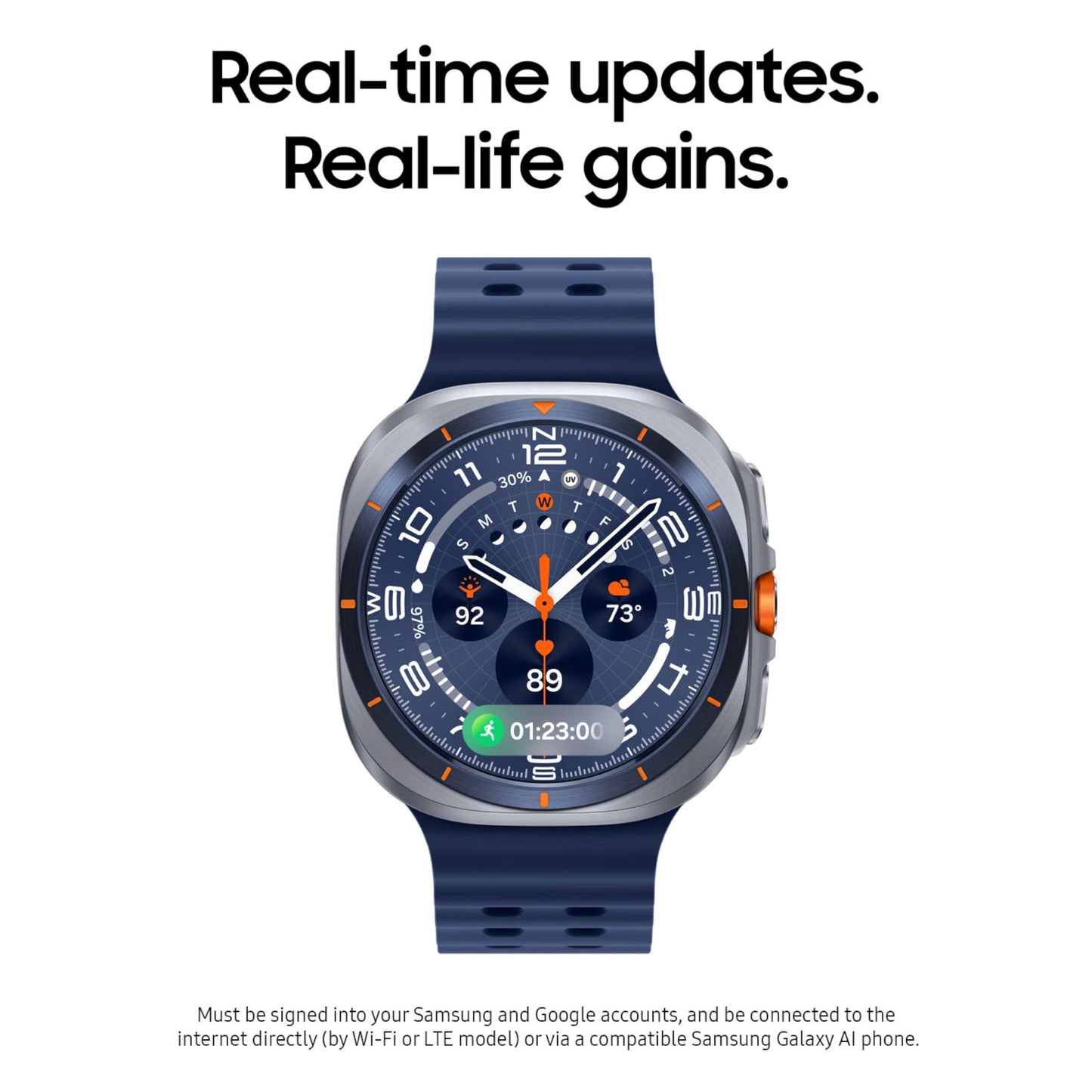 Samsung Galaxy Watch Ultra 47mm LTE Smartwatch + Gift Card, Titanium Casing, Advanced Sleep Coaching, Running Coach, Energy Score, GPS, 2025, Titanium Blue [US Version, 2 Yr Warranty]
