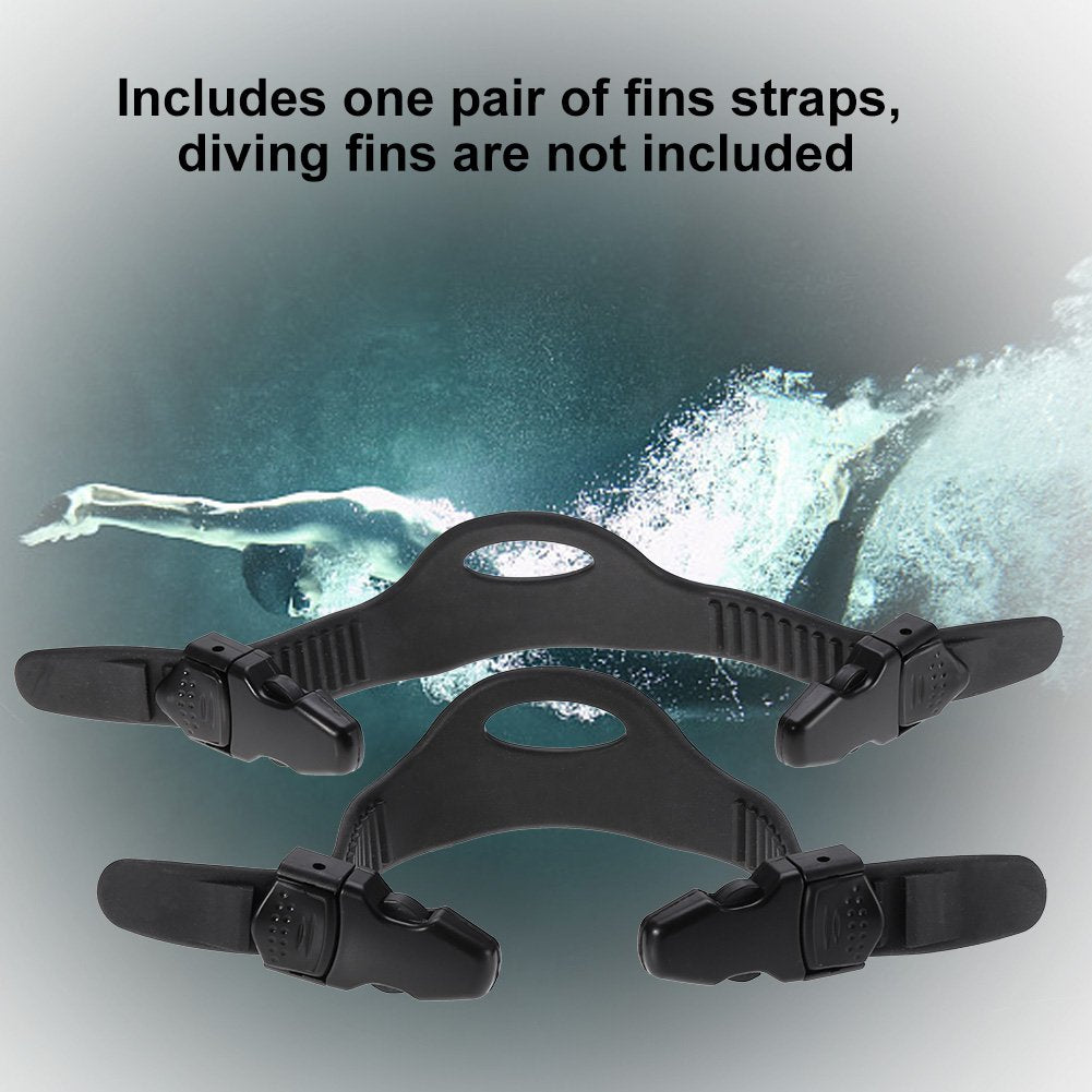 Alomejor Diving Fins Strap Black Rubber Diving Diving Snorkeling Adjustable Swimming Buckles Strap(S)