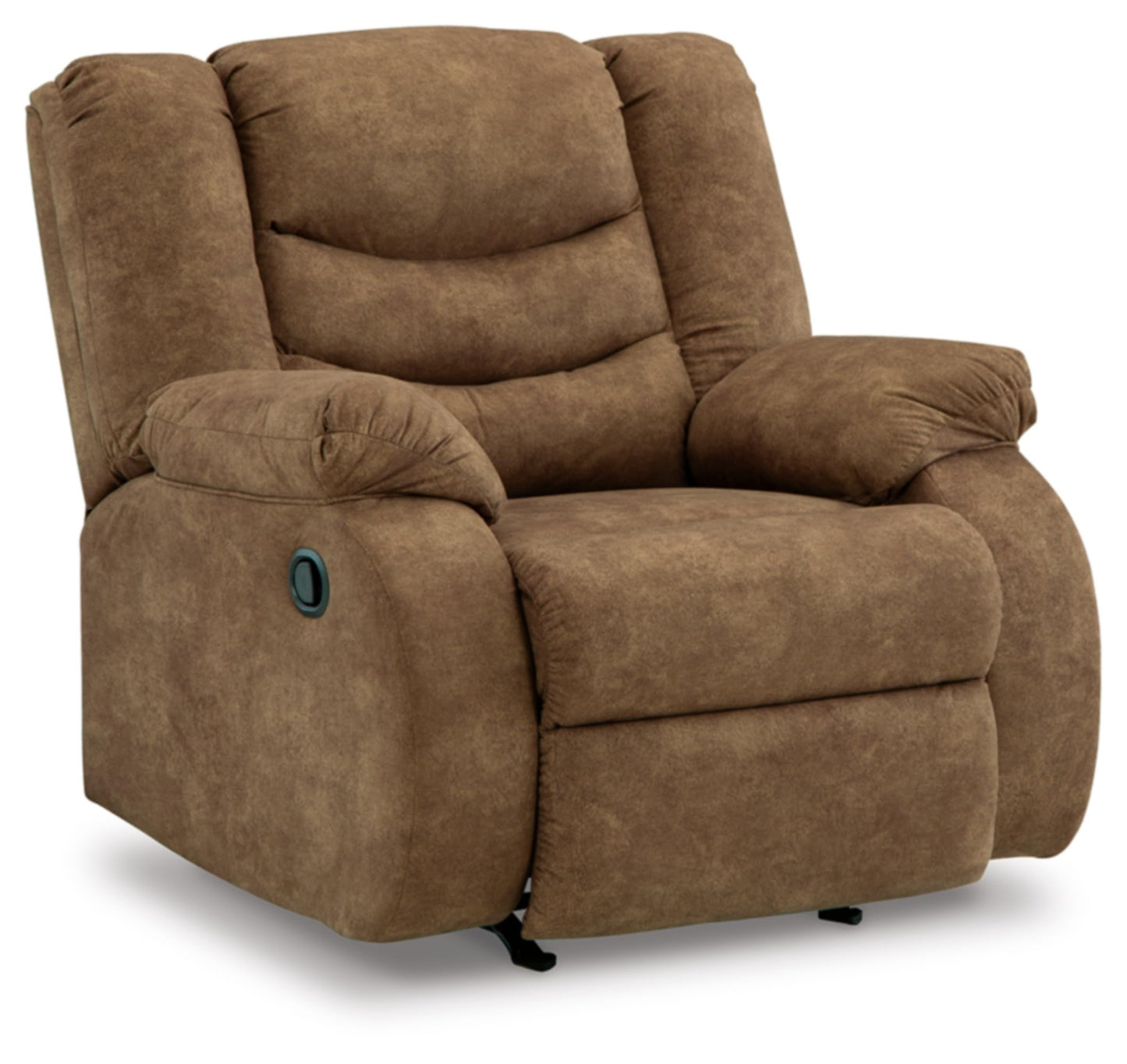 Signature Design by Ashley Partymate Contemporary Faux Leather Manual Rocker Recliner, Dark Brown