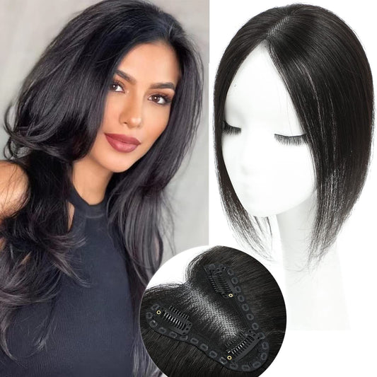 Aimeolyn Real Human Hair Toppers for Women - No Bangs, Premium Remy Hair, Lace Base, 12inch