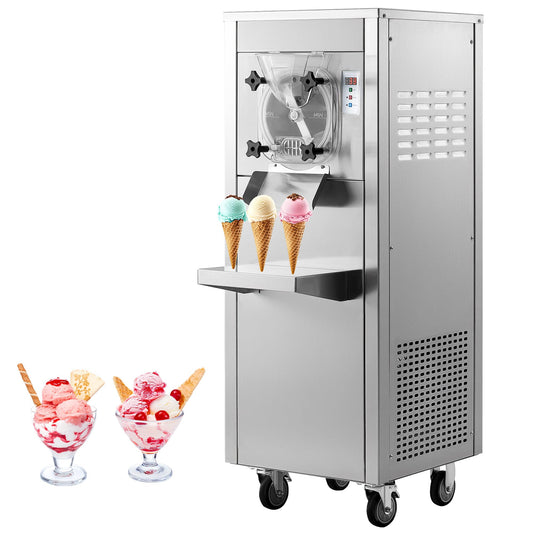 Jocisland 20L/H Commercial Hard Ice Cream Machine, 1600W Ice Cream Maker with 10L 304 Stainless Steel Cylinder, LED Panel, Auto Clean & Pre-Cooling for Restaurants & Snack Bars