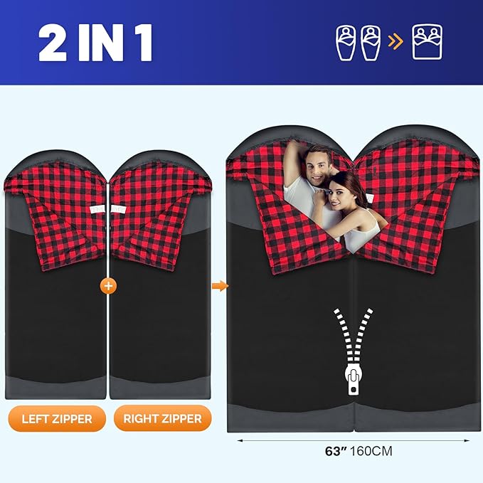 Backpacking Flannel Sleeping Bag Lightweight for Adults Hiking Ultralight Compact Sleeping Bag Portable Warm Weather Summer with Compression Sack