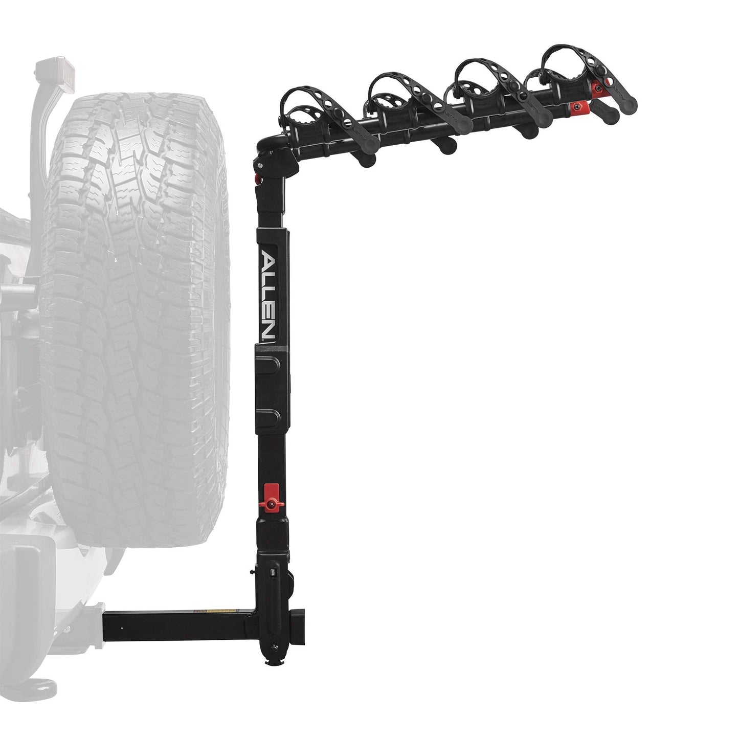 Allen Sports Premier Locking Quick Release 4-Bike Carrier for 2 Inch Hitch on Vehicles with Spare Tire, Model 400QR, Black